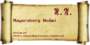 Mayersberg Noémi névjegykártya